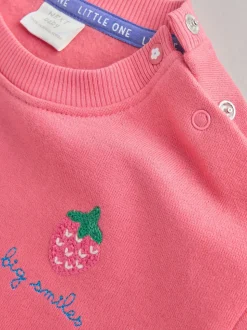 Rood aardbei - Baby Sweatshirt and Leggings 2 Piece Set (0mths-2yrs)
