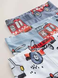 Rood/ blauw met hulpverleningsvoertuig - Mini Knusse Pyjama's 3 Set (9mnd-10jr)