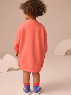 Rood figuurtjes - Relaxte sweaterjurk (3mnd-7jr)