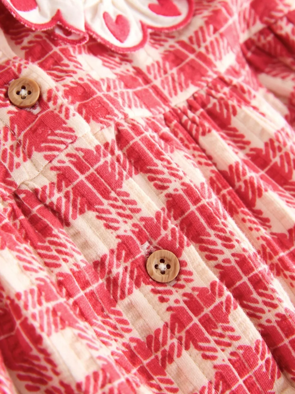 Rood geruit - Zomerjurk met kraag (3mnd -7jr)