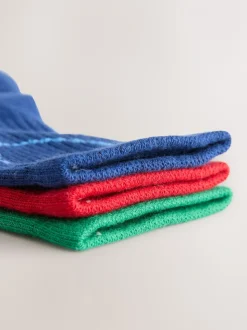 Rood, groen en blauw - 3 Paar enkelsokken met verzachte zool en hoog katoengehalte