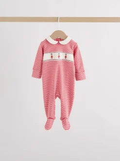 Rood met beer - Verpakking van 3 babypyjama's (0-2jr)