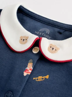 Rood met beer - Verpakking van 3 babypyjama's (0-2jr)