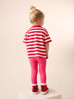 Rood met hartjesprint - Versierde leggings (3 mnd-7 jr)