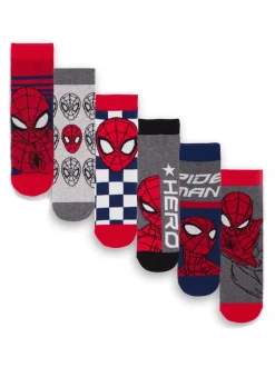 Rood Spider-Man™ - Vanilla Underground set van 6 paar Character jongenssokken