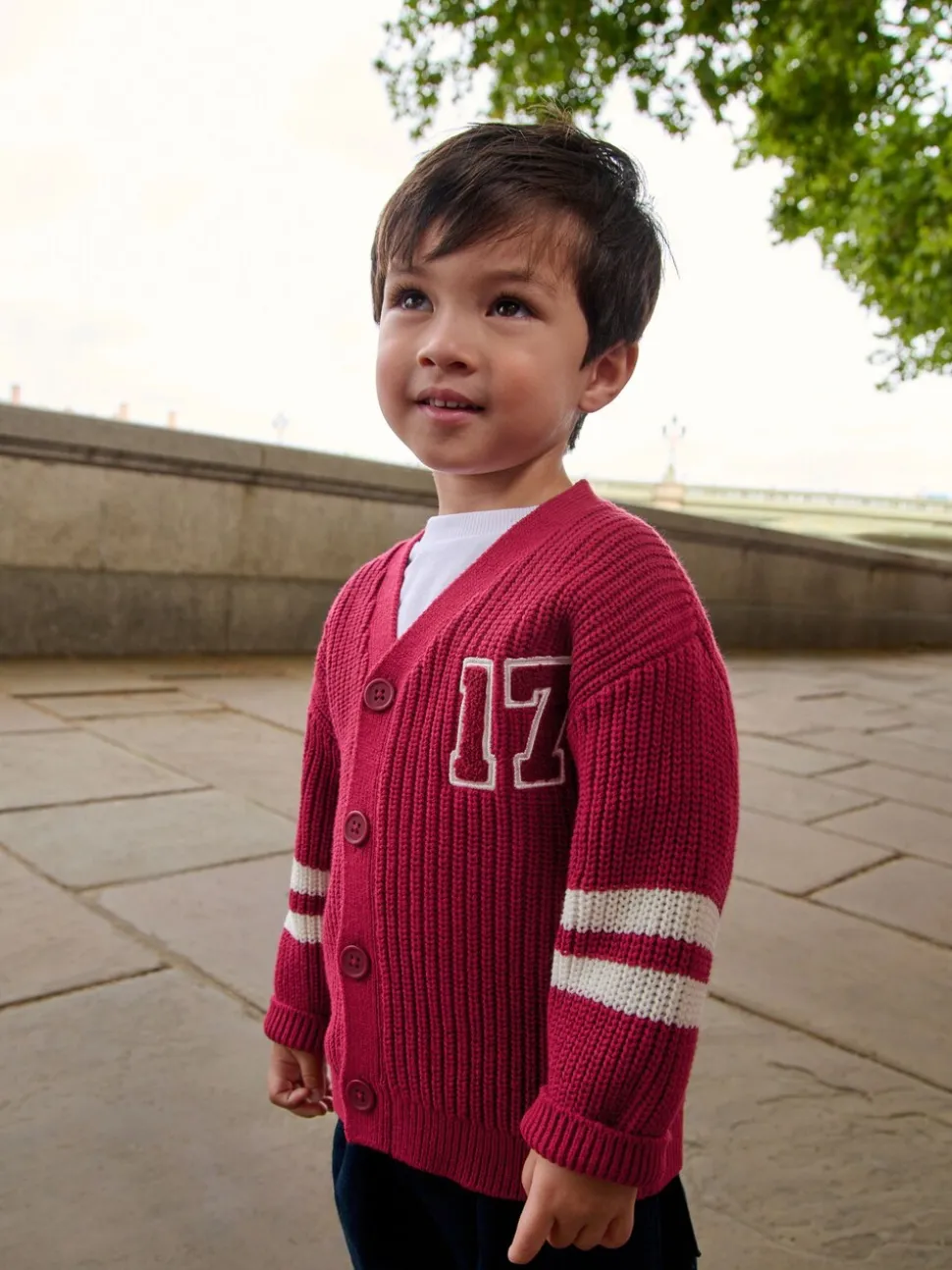 Rood varsity - Vest met figuurtjes (3mnd-7jr)