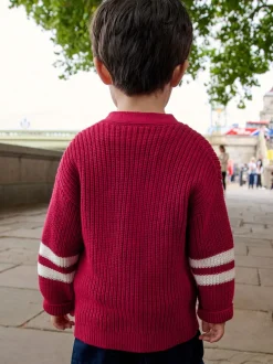 Rood varsity - Vest met figuurtjes (3mnd-7jr)