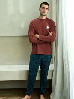 Rood/blauw - Graphic Long Sleeve Jersey Pyjamas Set