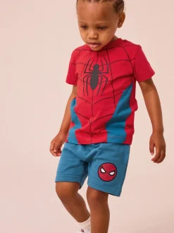 Rood/blauw - Spider-Man T-shirt en shorts set (3mnd -8jr)