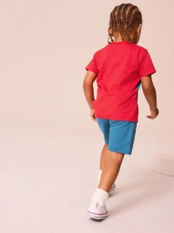 Rood/blauw - Spider-Man T-shirt en shorts set (3mnd -8jr)