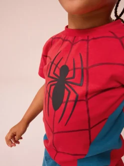 Rood/blauw - Spider-Man T-shirt en shorts set (3mnd -8jr)
