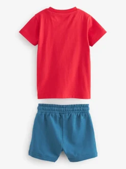 Rood/blauw - Spider-Man T-shirt en shorts set (3mnd -8jr)