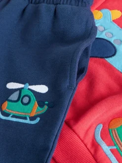 Rood/Blauw appliqué transport - Set met hoodie en joggingbroek (3 mnd - 7 jr)