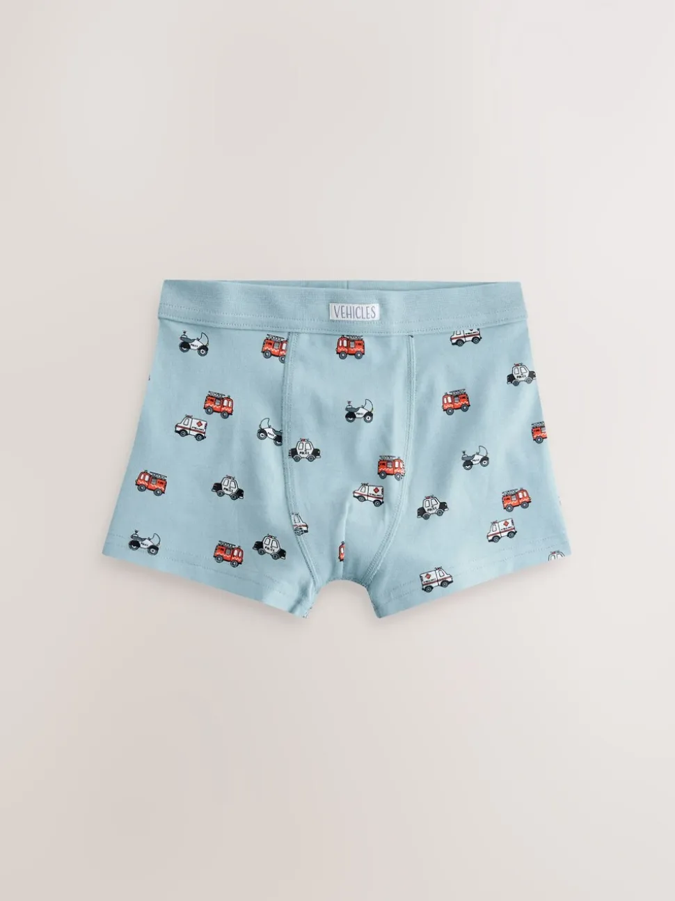 Rood/blauw met hulpvoertuigenprint - Verpakking van 7 boxershorts (1,5 - 12 jr)