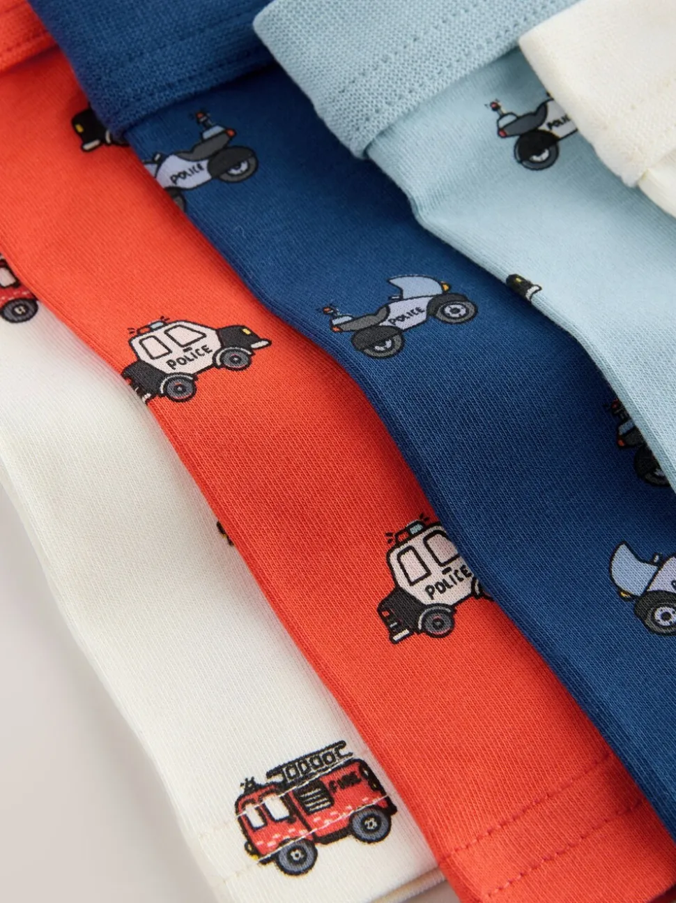 Rood/blauw met hulpvoertuigenprint - Verpakking van 7 boxershorts (1,5 - 12 jr)