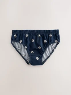 Rood/blauw voetbal - 100% katoenen bedrukte onderbroeken set van 5 (1.5-10jr)