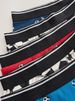 Rood/blauw voetbal - Junior karakter trunks 5 verpakking (1,5-16jr)