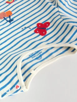 Rood/blauw/crème - 6 -delige set van top met lange mouwen en leggings (0mnd -3jr)