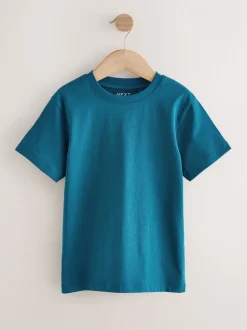 Rood/blauw/marineblauw/Naturel - Set van 4 T-shirts met korte mouwen (3-16 jr)
