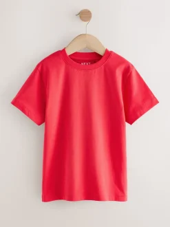 Rood/blauw/marineblauw/Naturel - Set van 4 T-shirts met korte mouwen (3-16 jr)