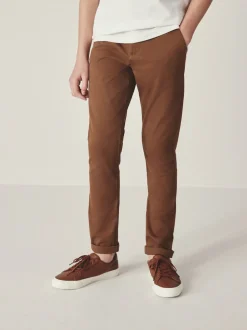 Roodbruin/lichtbruin - Stretchy chino's (3-17jr)