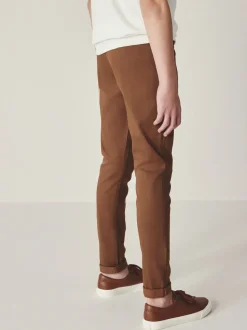 Roodbruin/lichtbruin - Stretchy chino's (3-17jr)