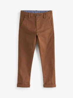 Roodbruin/lichtbruin - Stretchy chino's (3-17jr)