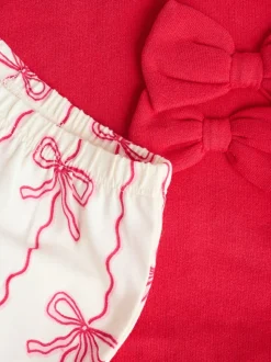 Rood/crèmekleurig - Baby Strik Sweater en Leggings Set 2 Pieces (0mnd-2jr)