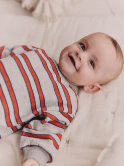 Rood/grijs gestreept - Baby joggingromper (0mnd-3jr)