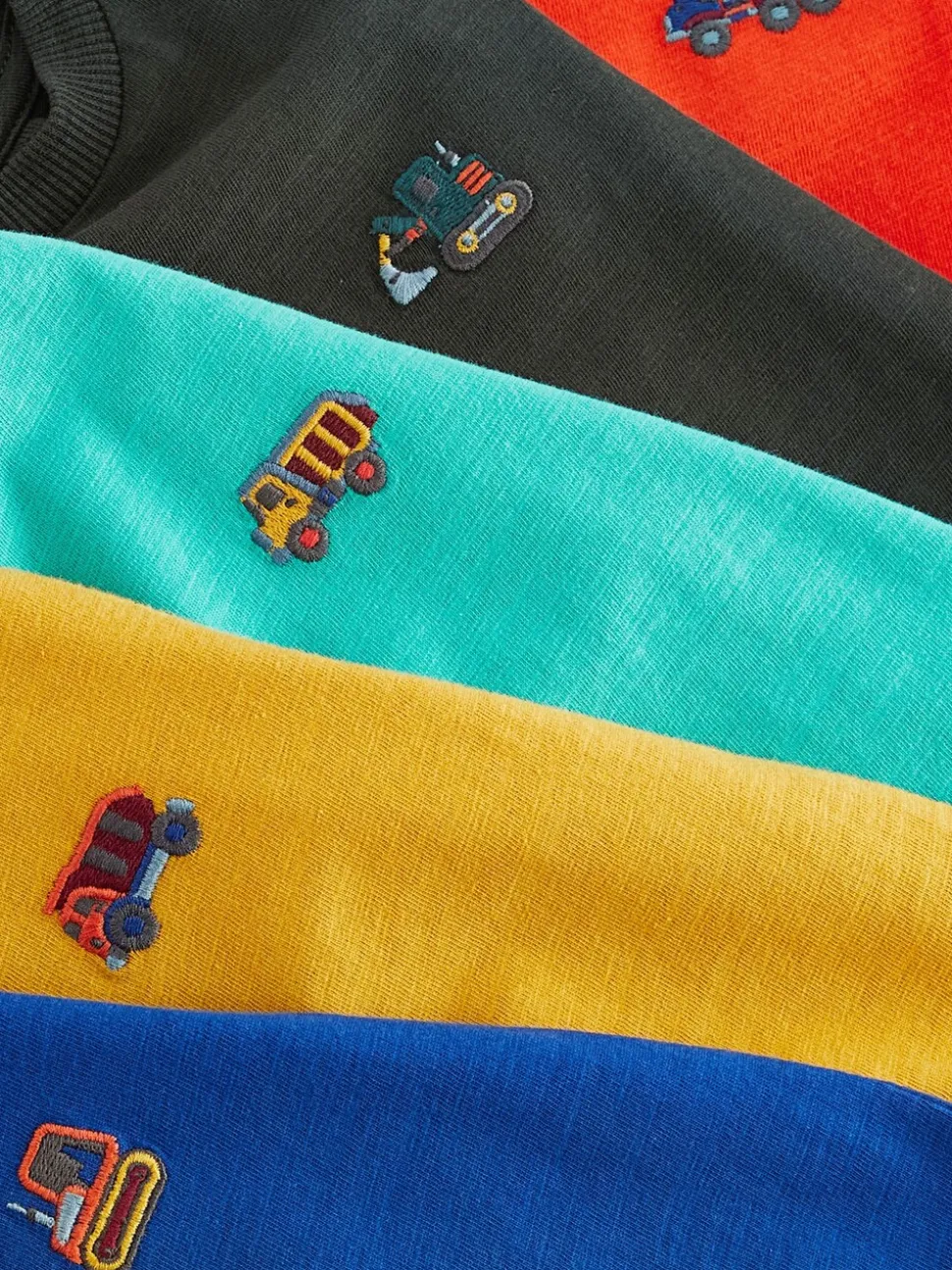 Rood/groen - Set van 5 T-shirts met korte mouwen (3mnd-7jr)
