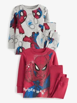 Rood/marineblauw Spiderman - Verpakking van 2 knusse pyjama's (12 mnd-10 jr)