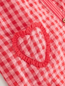 Rood/roze geruit - Baby tuinbroek en bodysuit 2 -delige set (0mnd -2jr)