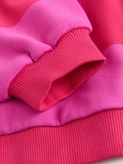 Rood/roze gestreept - Sweatshirt met ronde hals (3 mnd-7 jr)
