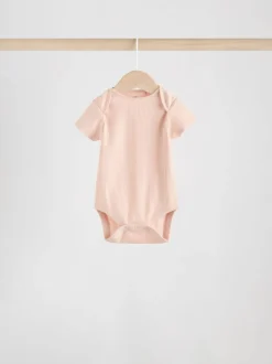 Roze - 5 Babyrompertjes met korte mouwen