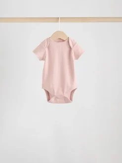 Roze - 5 Babyrompertjes met korte mouwen