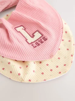 Roze - 4 -delige Baby Muts en Slabbetjes Set (0-18mnd)
