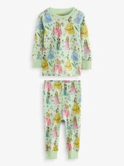 Roze - 100% katoenen Disney prinses knusse pyjama's met lange mouwen verpakking van 2 (9mnd - 10 jr)