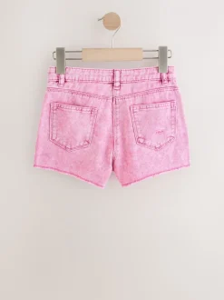 Roze - 100% katoenen shorts met gerafelde rand (3-16jr)