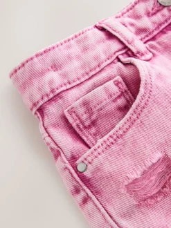 Roze - 100% katoenen shorts met gerafelde rand (3-16jr)