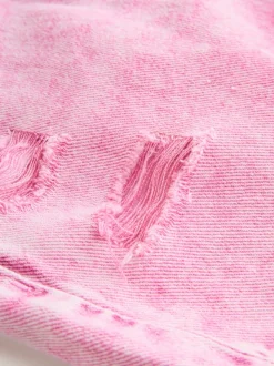 Roze - 100% katoenen shorts met gerafelde rand (3-16jr)