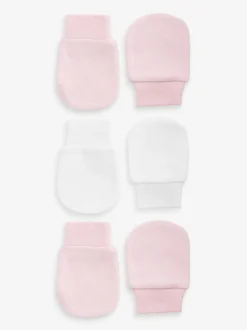 Roze - 3 Paar antikrabwantjes voor baby's