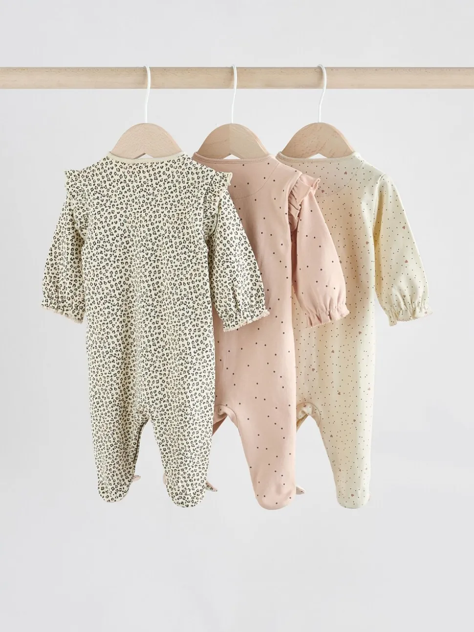 Roze - 3 Pack Baby slaappakjes met bijpassende tulbanden (0mnd-2jr)