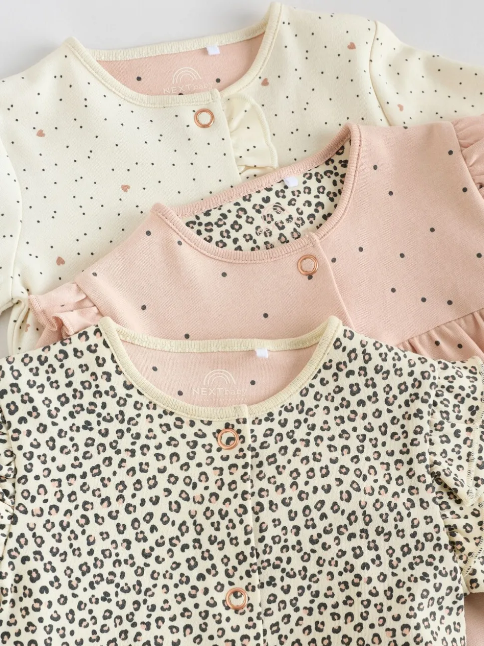 Roze - 3 Pack Baby slaappakjes met bijpassende tulbanden (0mnd-2jr)