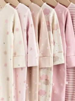 Roze - 7 Pack Baby slaappakken (0mnd-3jr)