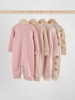Roze - 4 Pack Baby-pyjama's met tweewegrits (0mnd -3jr)