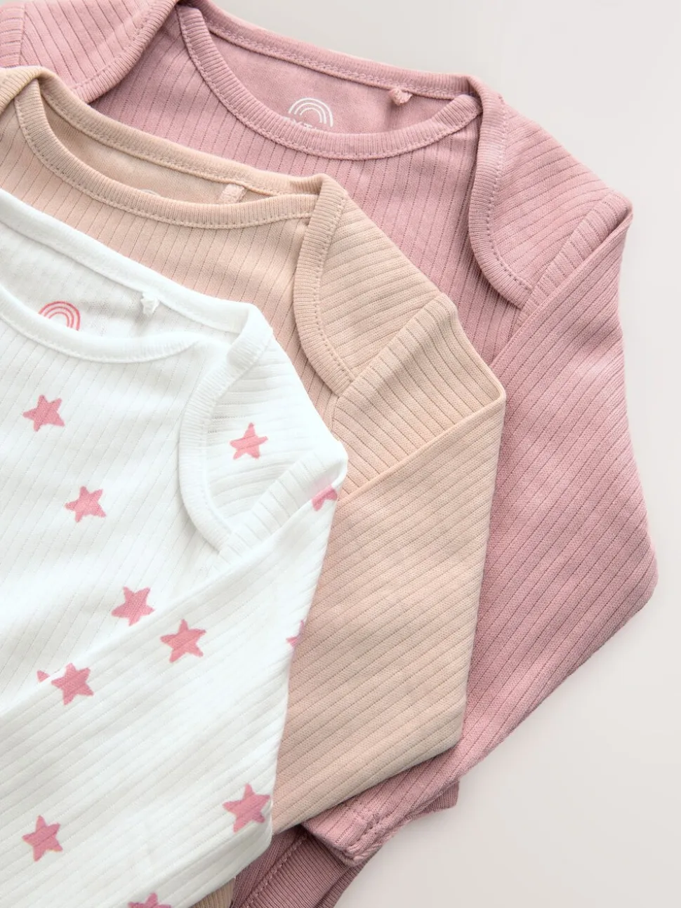 Roze - 3 Pack Hip Dysplasia Long Sleeve Baby Bodysuits