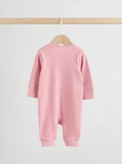 Roze - 5 Pack Two Way Zip Baby Footless Sleepsuits (0mths-3yrs)