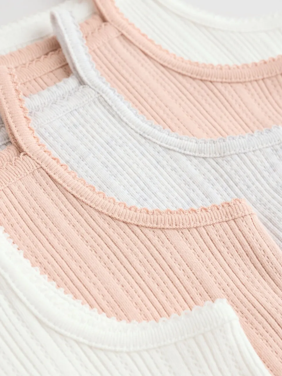 Roze - 5 Pack Vest Pointelle Baby Bodysuits