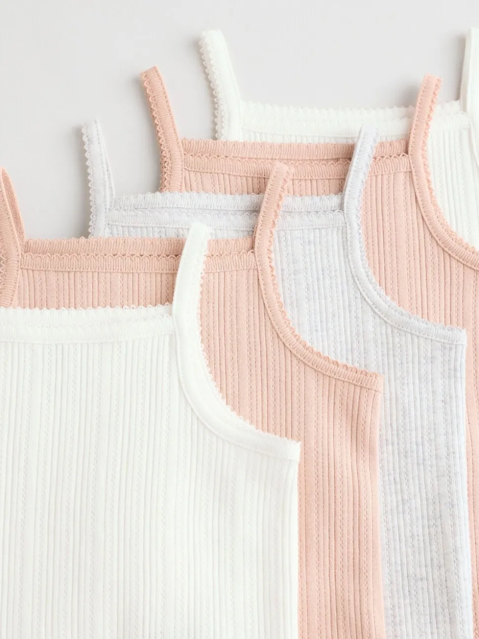 Roze - 5 Pack Vest Pointelle Baby Bodysuits