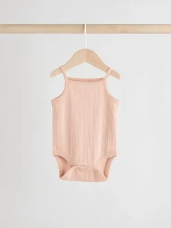 Roze - 5 Pack Vest Pointelle Baby Bodysuits